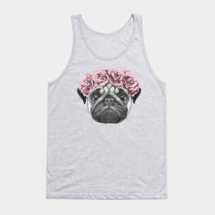 Rosie the pug with roses Tank Top